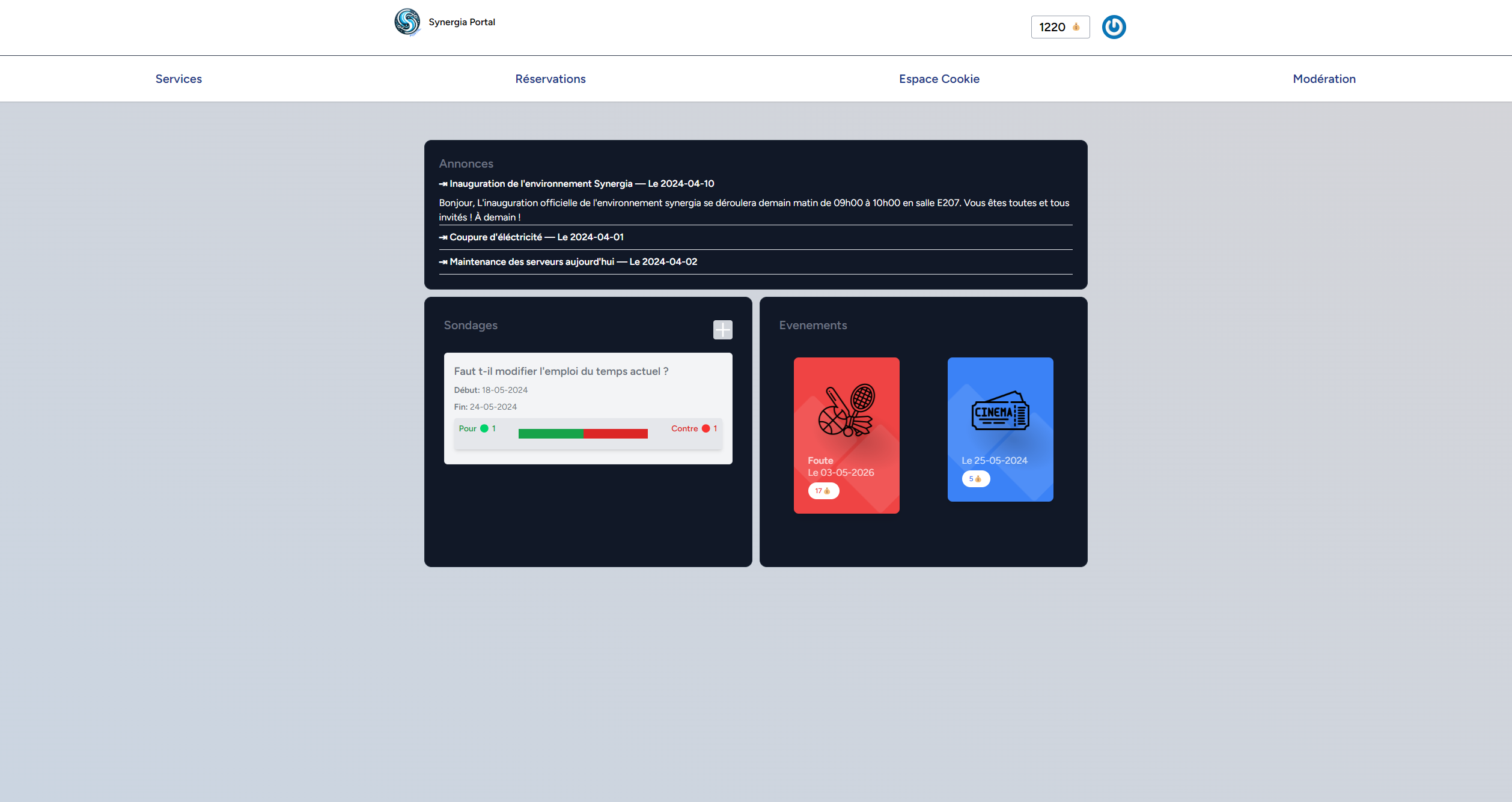 Page d'accueil Synergia